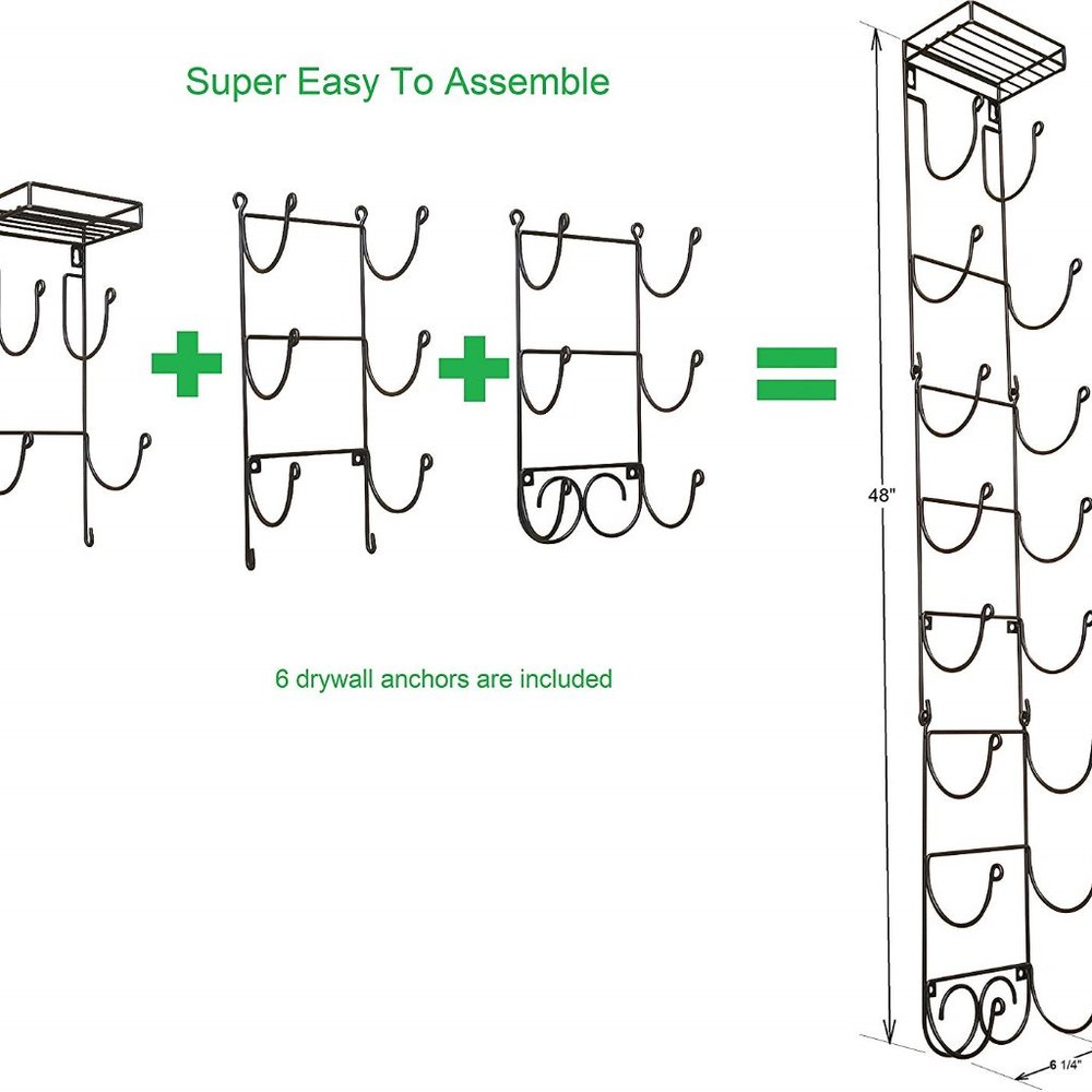 NWOT Wall Mounted Towel Rack/Wine Rack - Picture 2 of 3